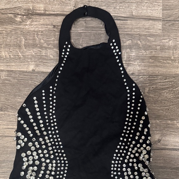 Elegant Black Studded Dress - Picture 3 of 9